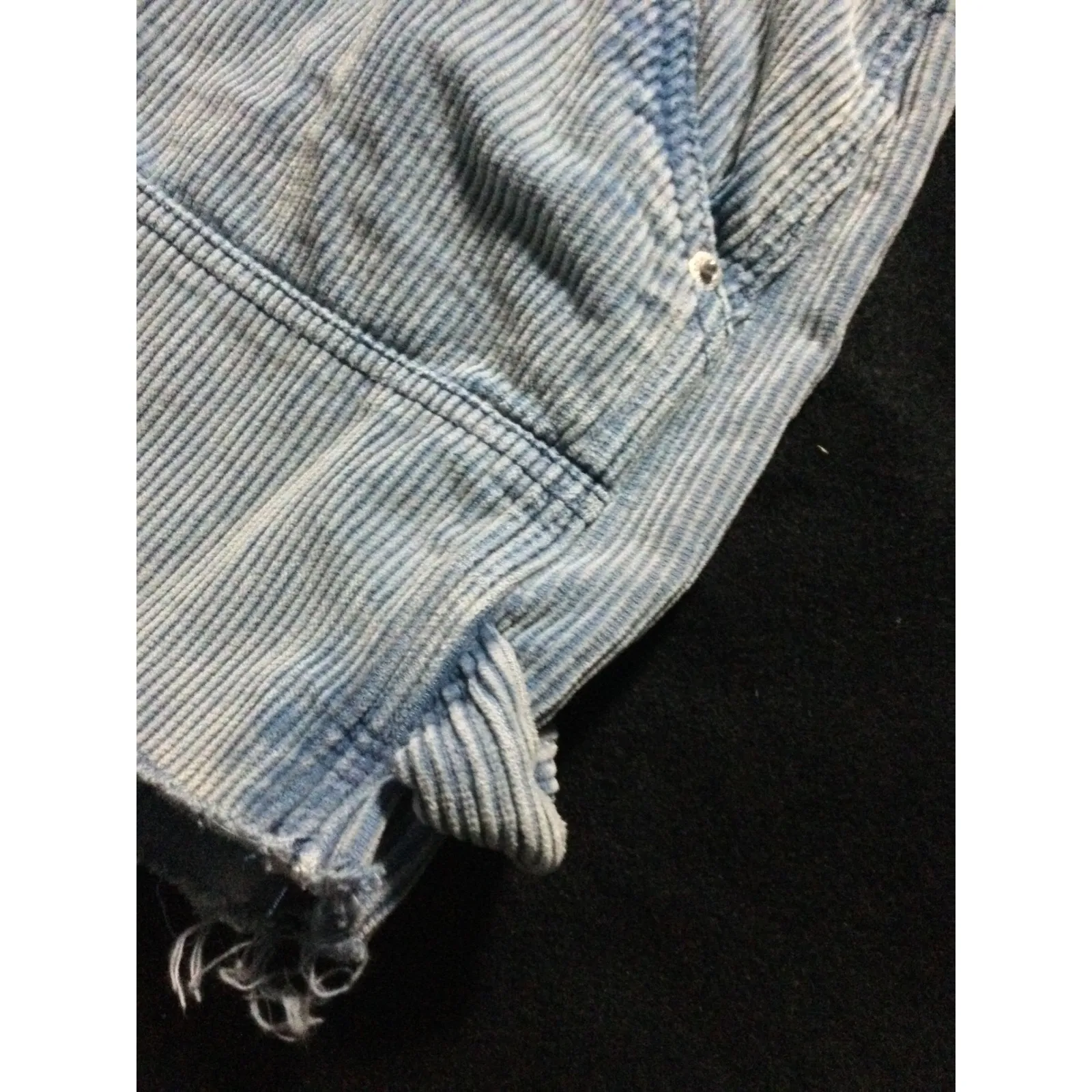 BDG Urban Outfitters Corduroy Carpenter Shorts BlueStriped Distressed RawSize 28 Blue - Image 9