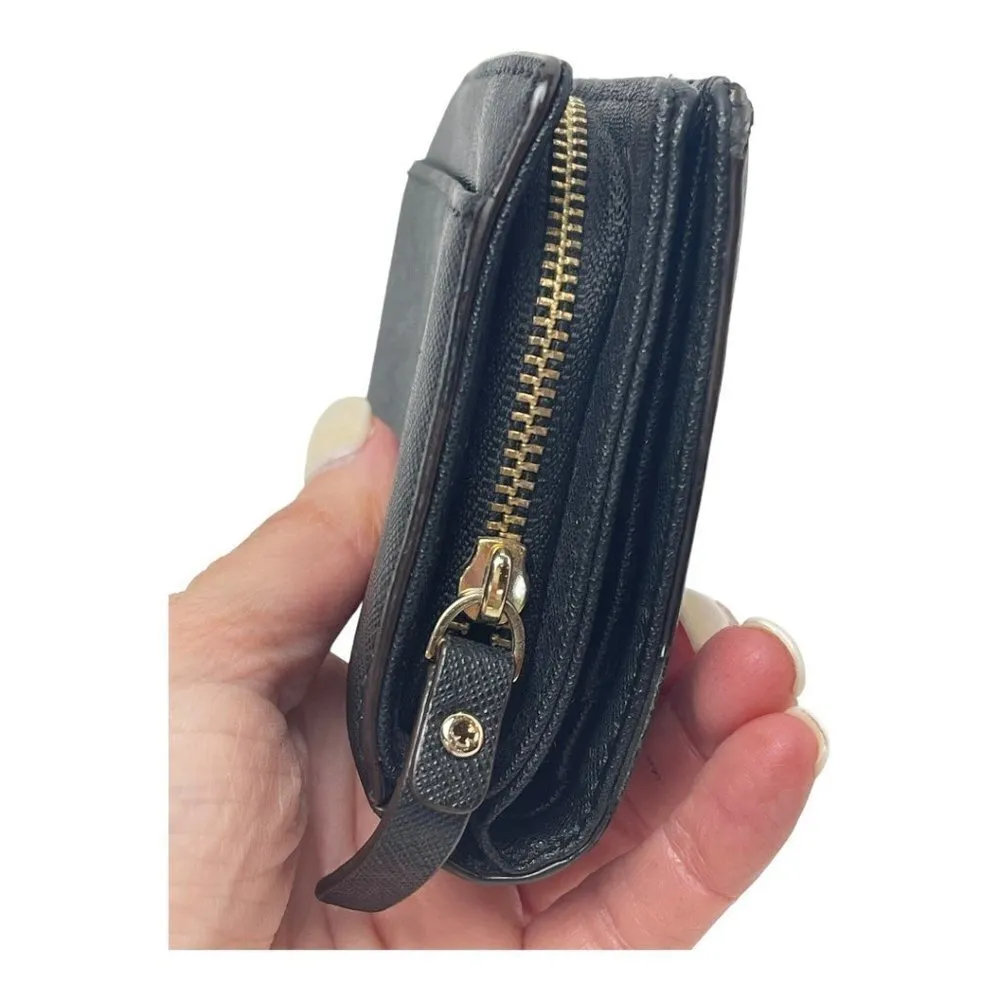 Kate Spade Cara Newbury Lane‎ Black Grained Leather New York Wallet - Image 3