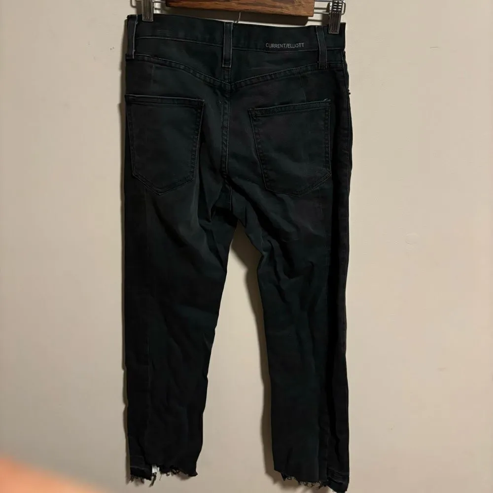 Current/Elliott The Dallon Zipped Straight Black Gray-  Size 25 - Image 9