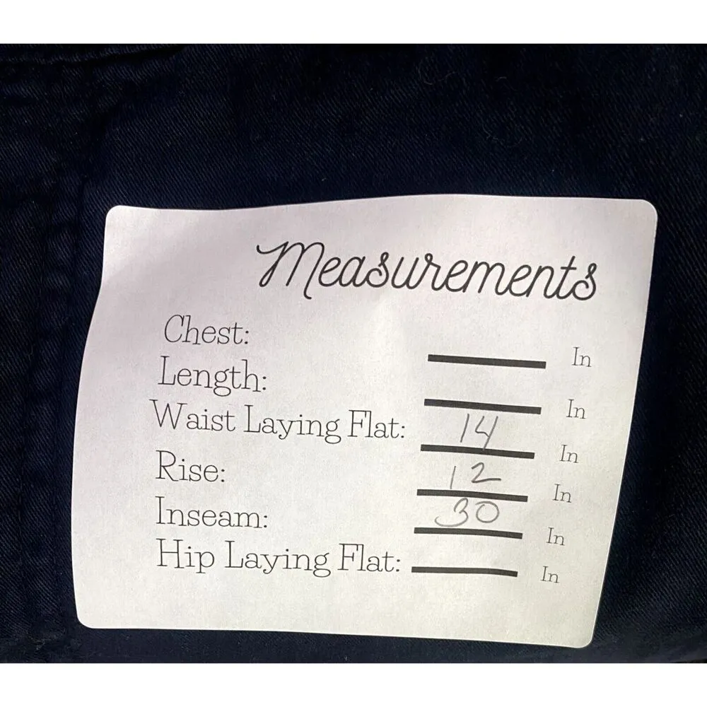 ZARA Cargo Utility High Rise Straight Leg Cotton Pants Pockets 4 Navy Blue #2208 - Image 8