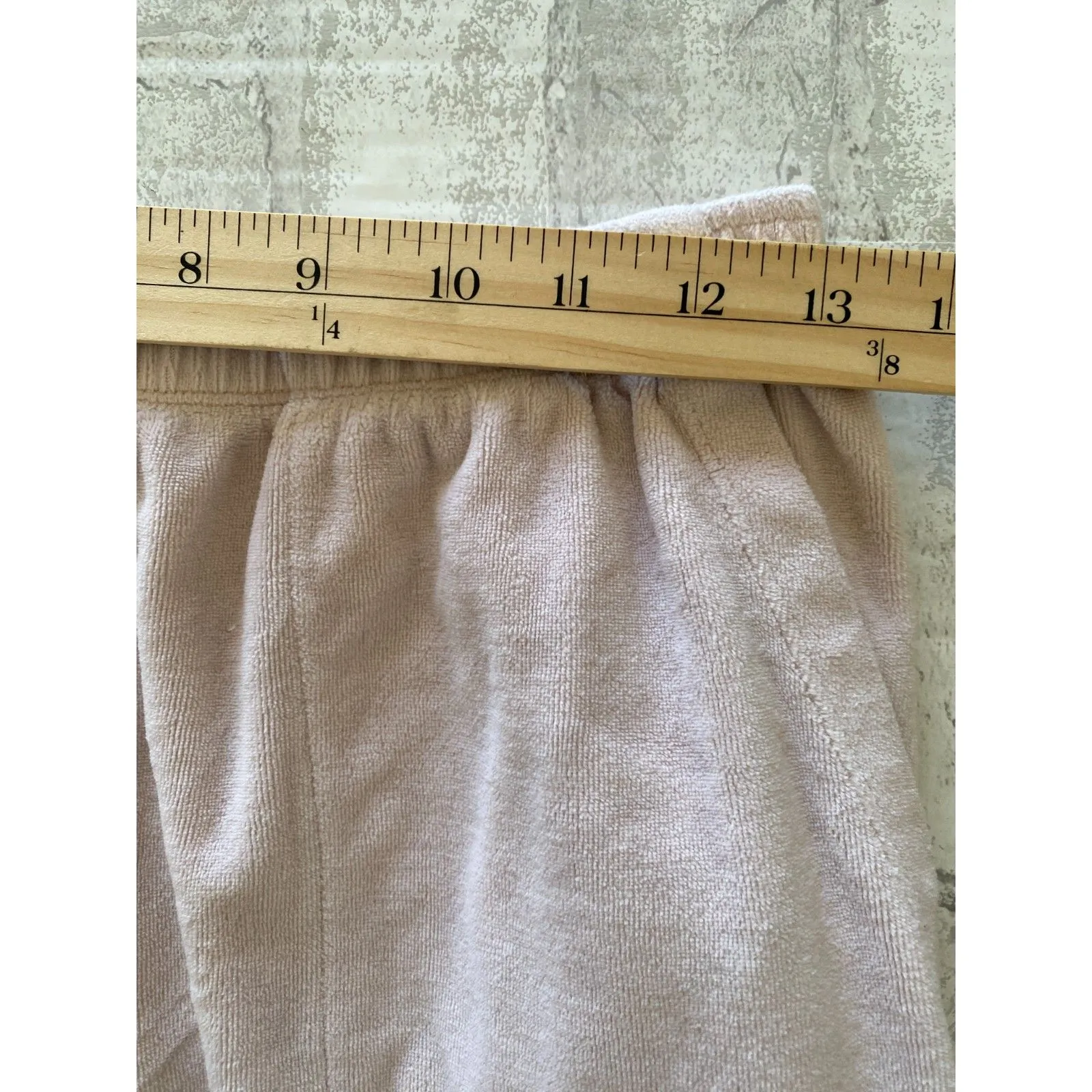 Aerie Velour Beige Stretch Waist Cuff Pockets Cotton Blend Cozy Jogger Pants XS - Image 5