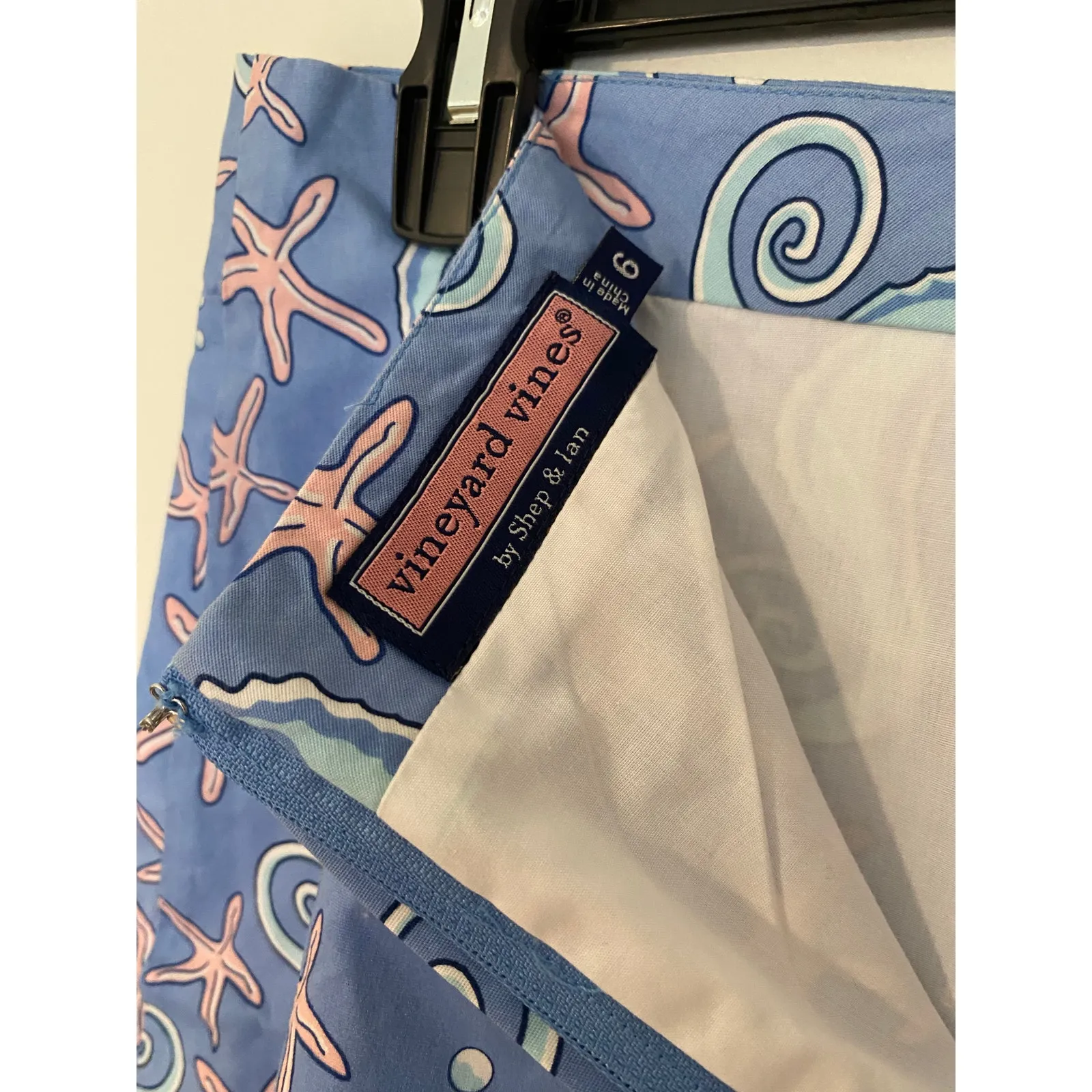 Vineyard Vines Seahorse Starfish Mini Preppy Skirt Pink Coral Blue EUC Vintage 6 - Image 7
