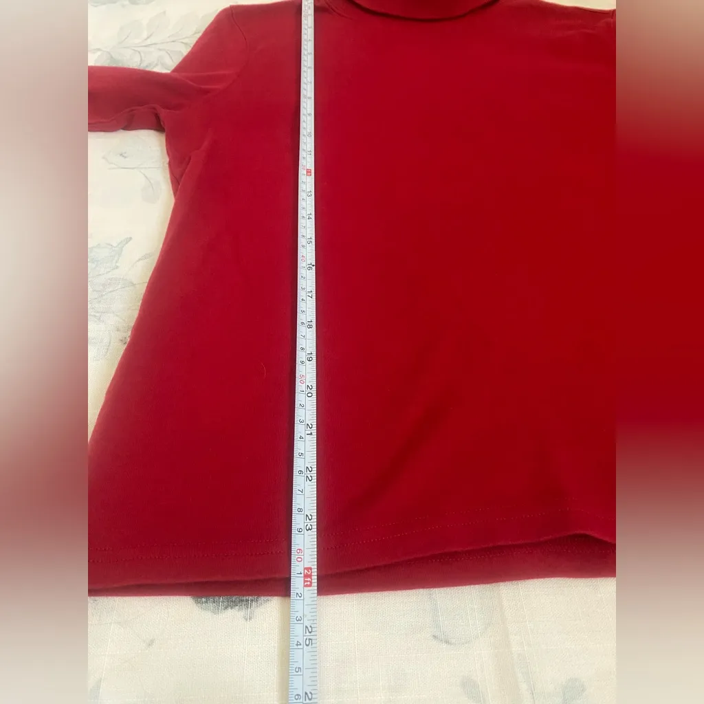 Vintage Holiday Editions Women’s Red Cotton Turtleneck Long Sleeve Large - Image 6