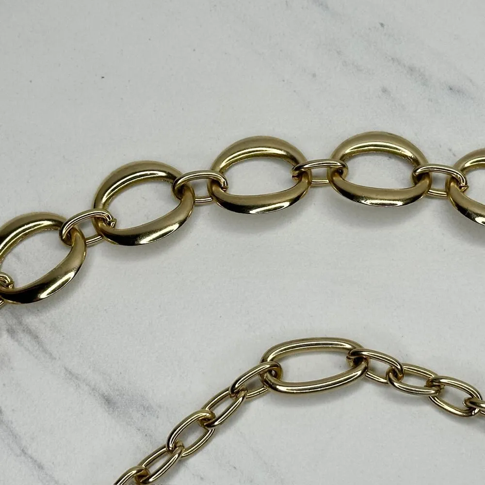 Liz Claiborne  Open Hoop Gold Tone Metal Chain Link Belt OS One Size - Image 5