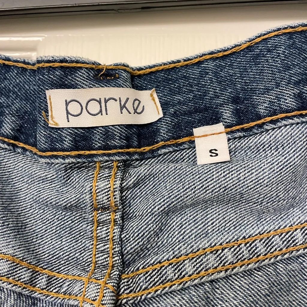 Parke Denim Crossover Skirt Blue - Image 6