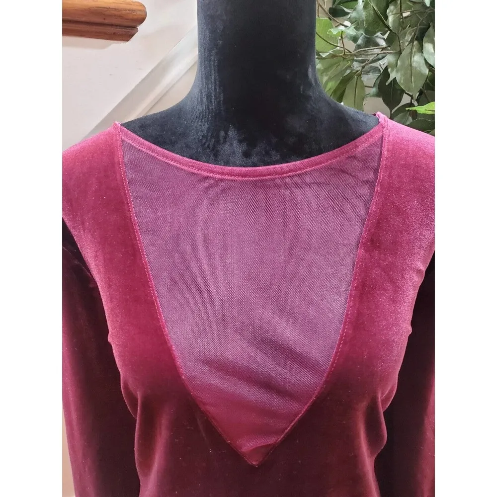 FOREVER 21 Womens Red Polyester Round Neck Long Sleeve Knee Length Dress Size 3X - Image 5