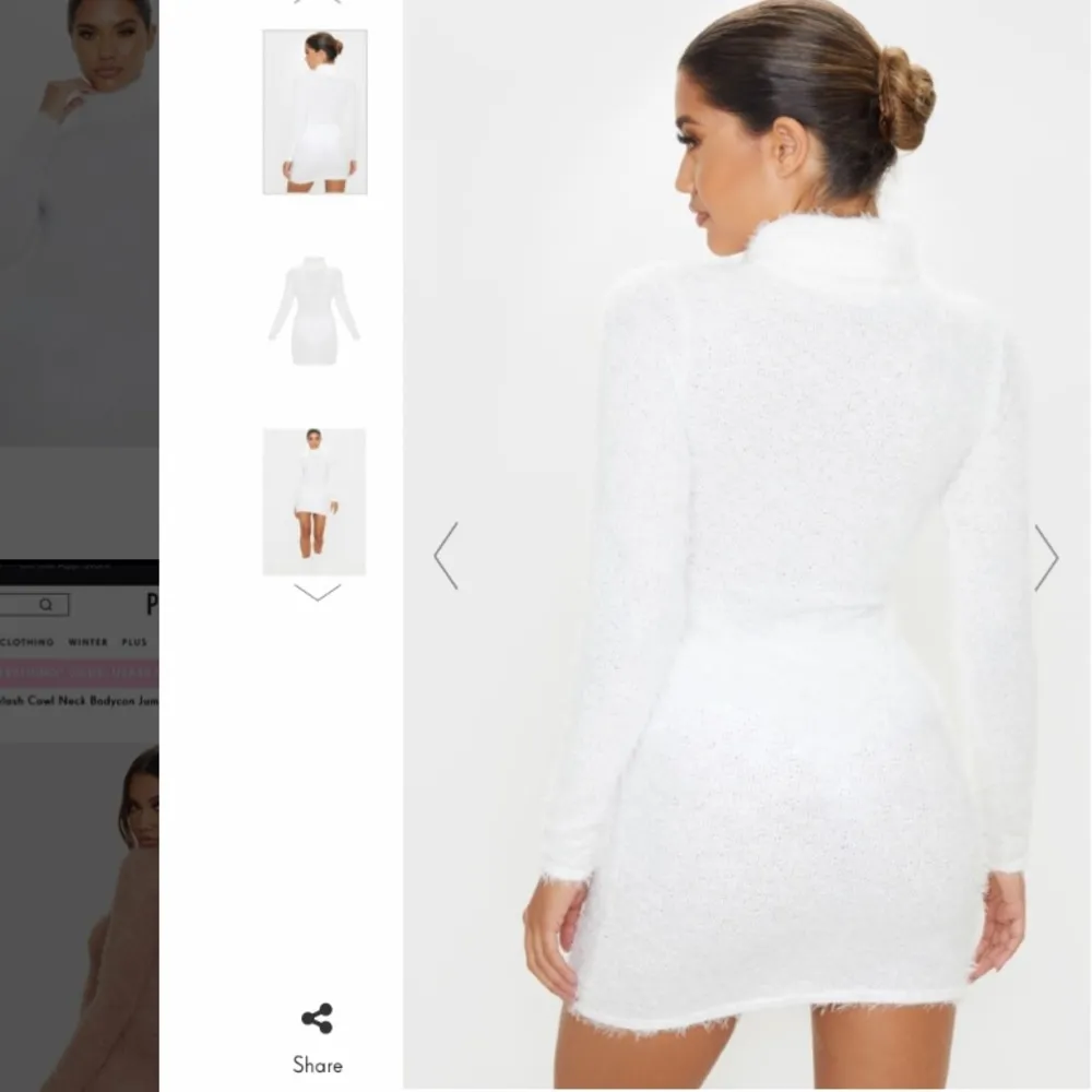 Plt Ivory Eyelash Cowl Neck Bodycon Jumper Dress - Image 4