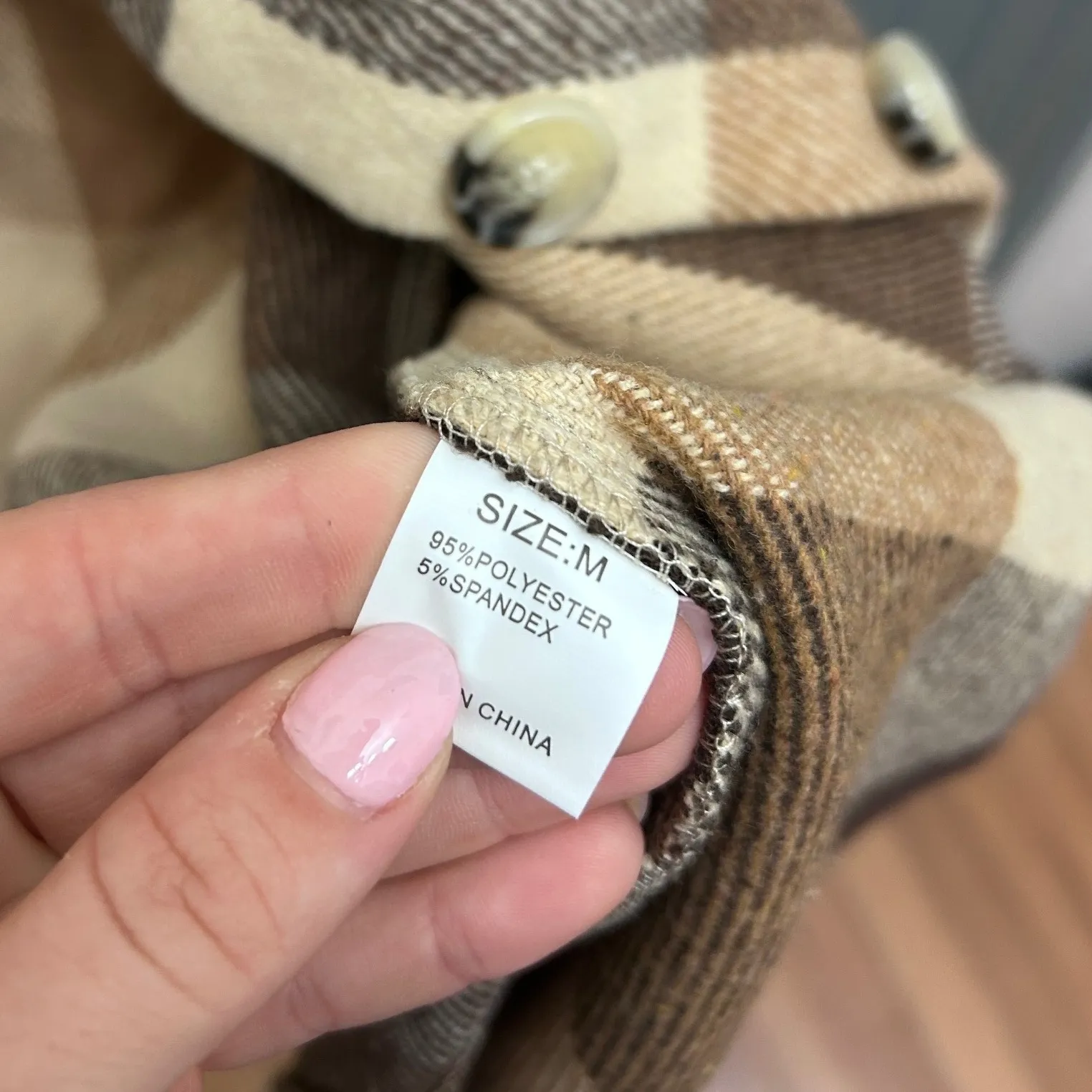 Womens Plaid Shacket Button Up Long Sleeve Shirt Jacket Size M - Image 2