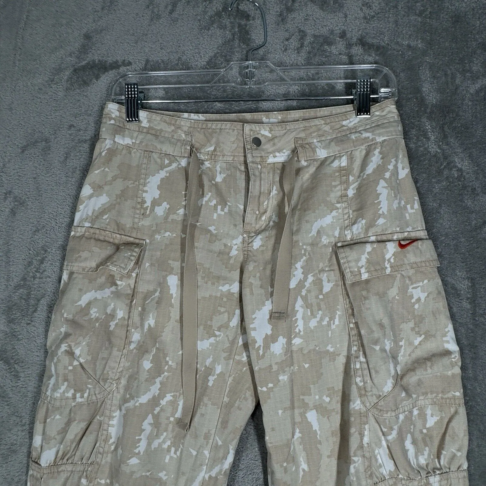 Nike Pants Womens XS Beige White Camo Capri Pants‎ Casual Utility Streetwear - Image 4