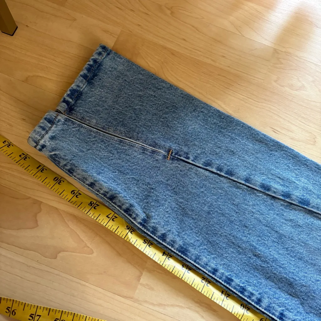 GOOD AMERICAN Good Boy Jeans Split Hem Straight Leg Size 4/27‎ - Image 10