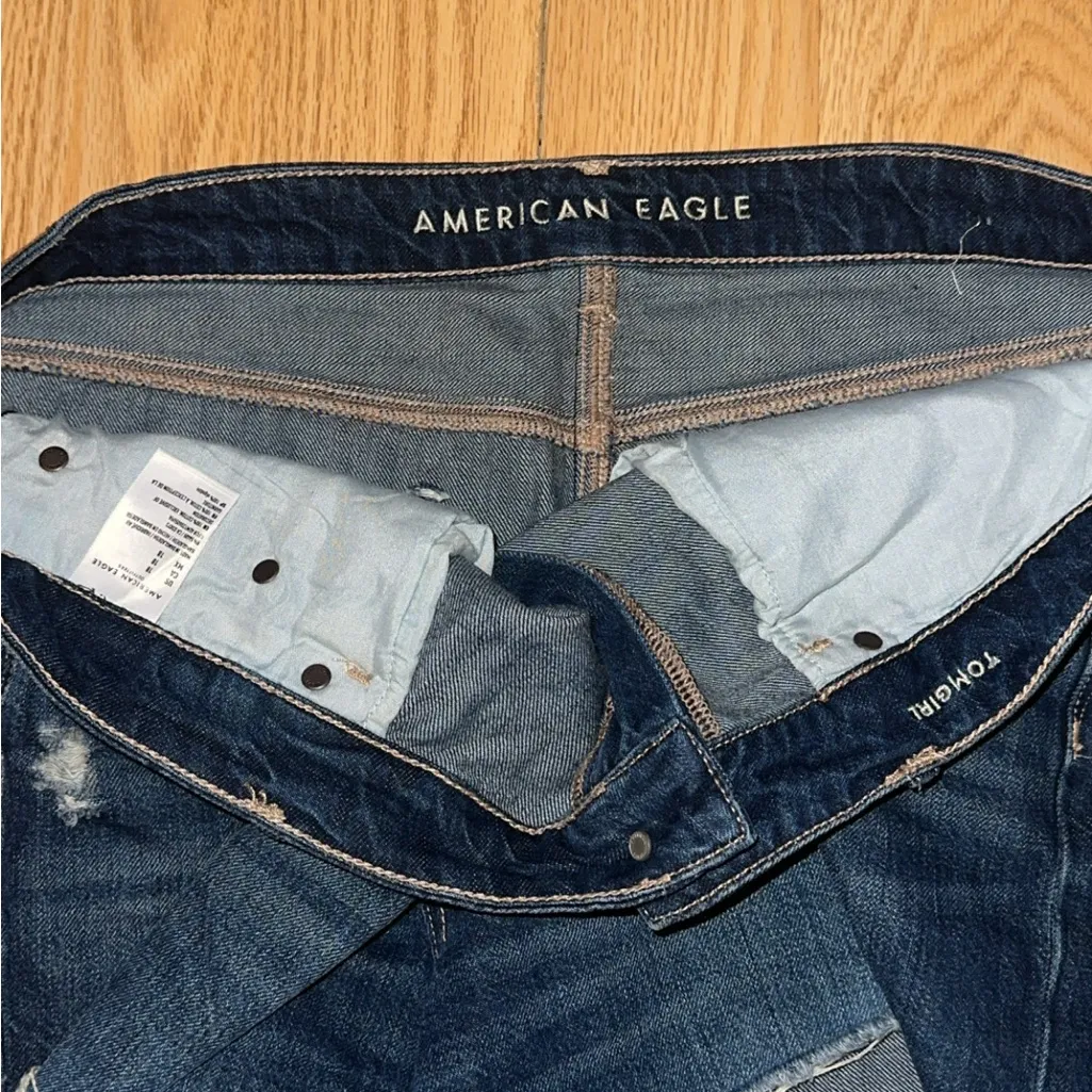 American Eagle TOMGIRL Dark Wash Jean Shorts SZ 18 NWOT - Image 3