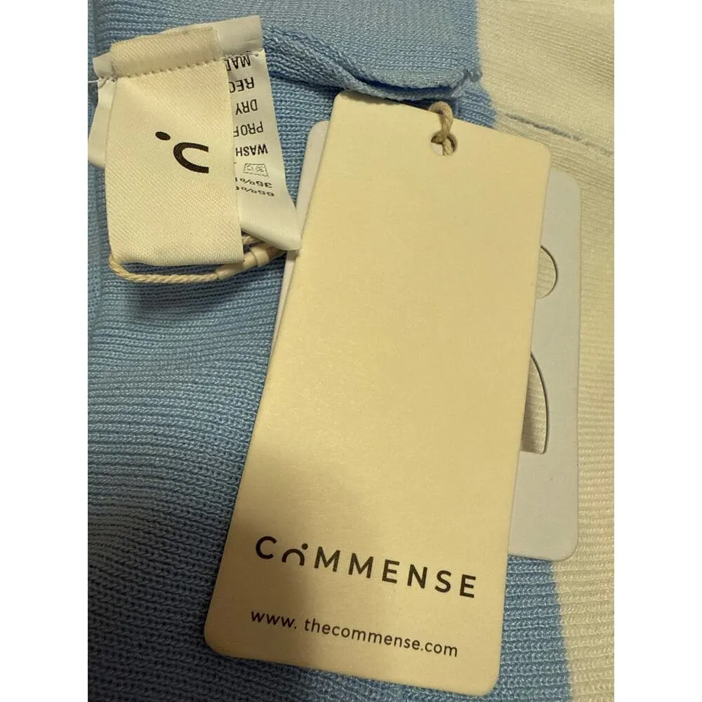 NEW Commense Multicolor Knit Colorblock Striped Sleeveless Midi Bodycon Dress S - Image 4