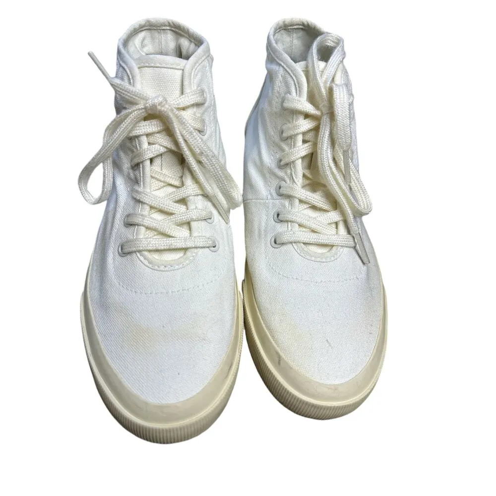 Everlane White Canvas Forever High Tops Lace Up Sneakers Size Women’s 8 Men's 6 - Image 3
