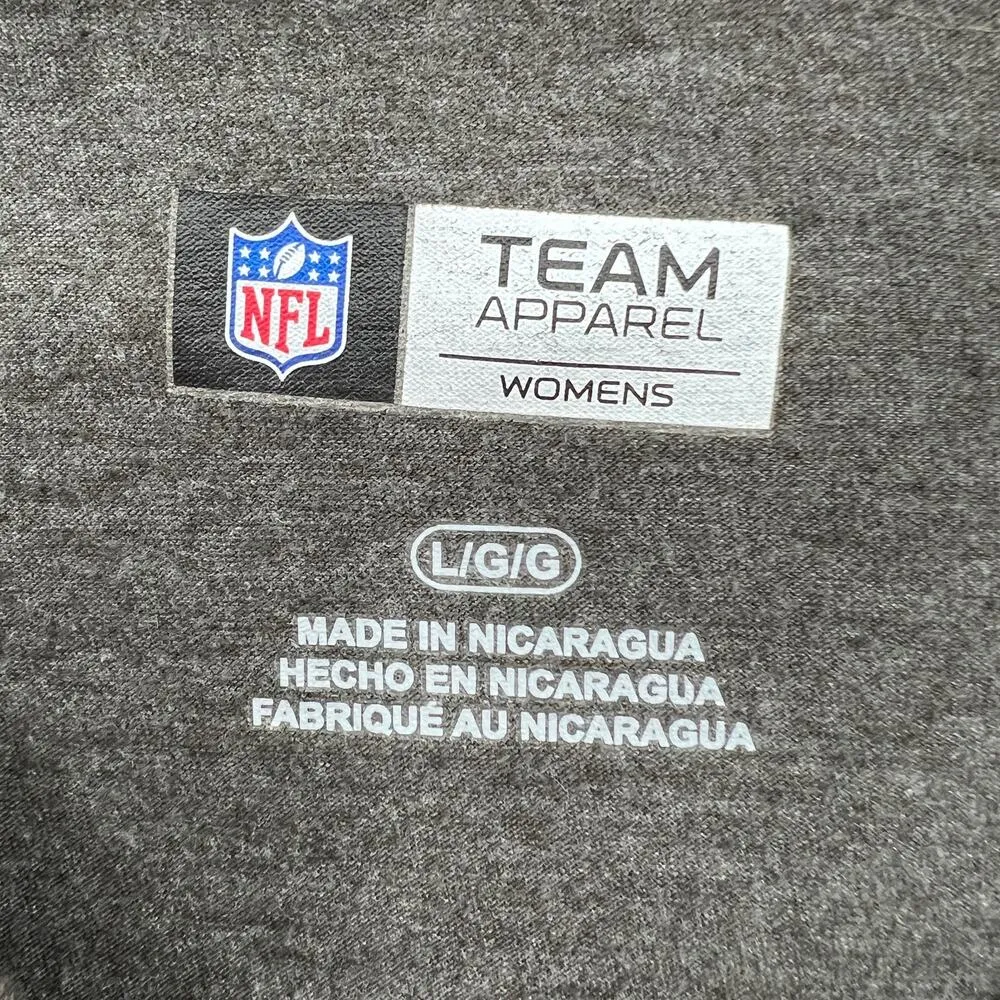 Raiders Tee Shirt T-Shirt Women's LARGE Gray Short Cap Sleeve NFL Team Apparel - Image 6