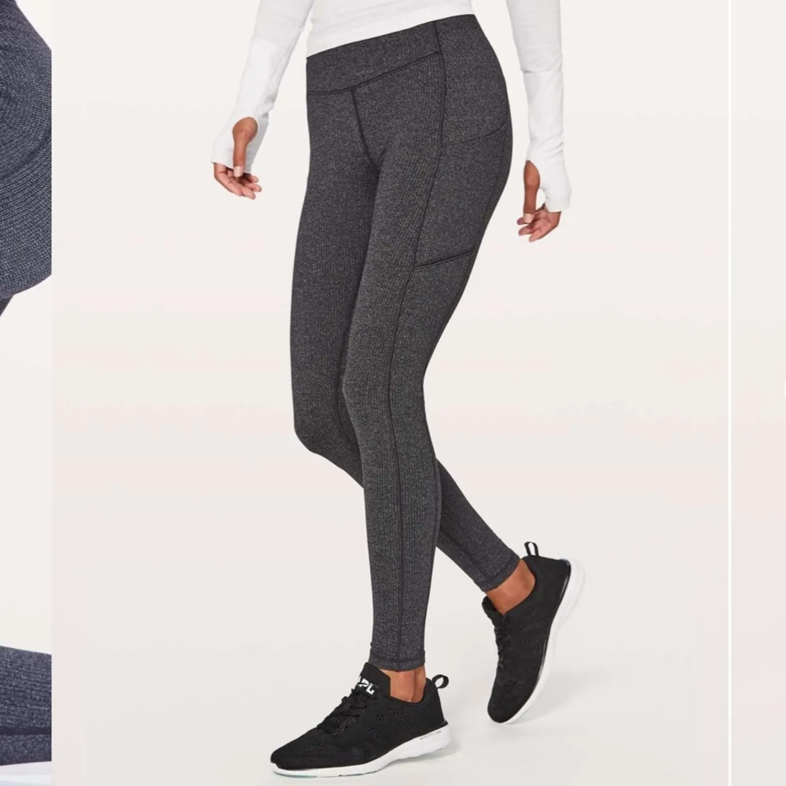 Lululemon Speed Up Tight 28" in Power Luxtreme Variegated Knit Heathered Black 4 - Image 8