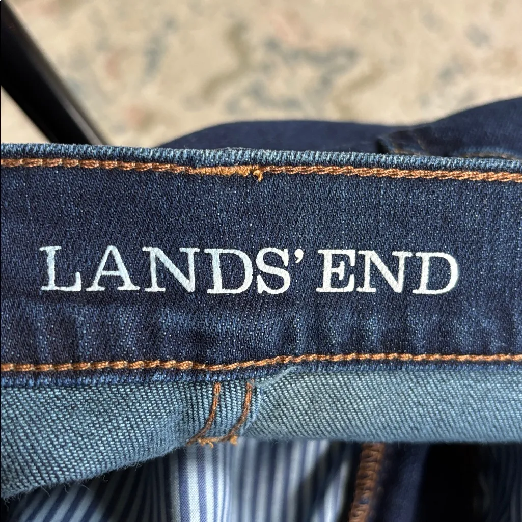 Lands End High Rise Straight Leg Jeans dark wash plus size 20W - Image 6