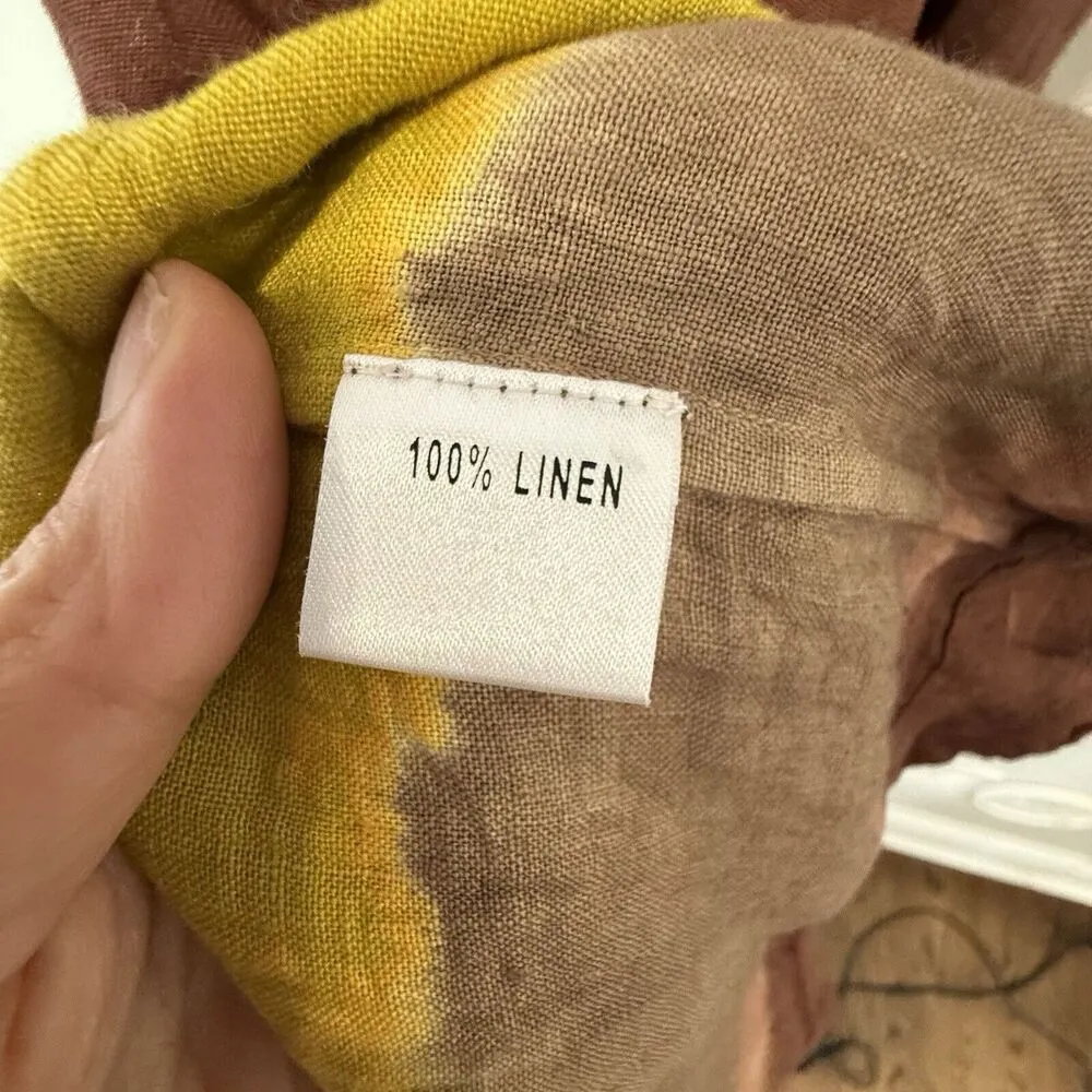 Roberta Freymann Womens Pure Linen Ombre Print Dress Size Small 1636 - Image 8