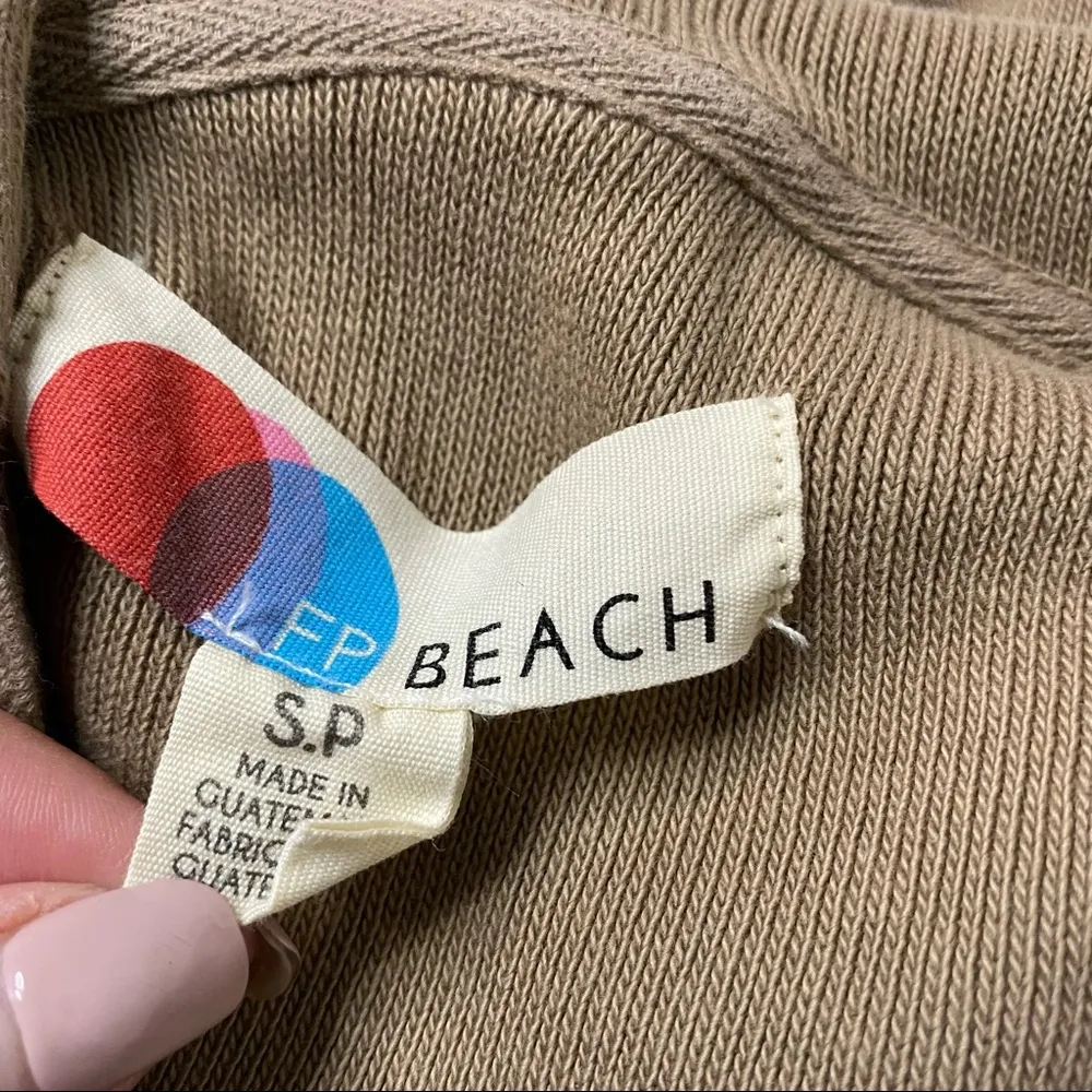 Free People Beach Cropped Raw Edge Hoodie Small - Image 7