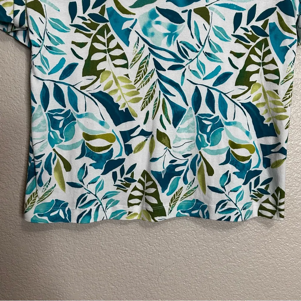 Chico's 100% Pima Cotton Palms Everyday V-neck Short Sleeves Tee, Sz Large - Image 5