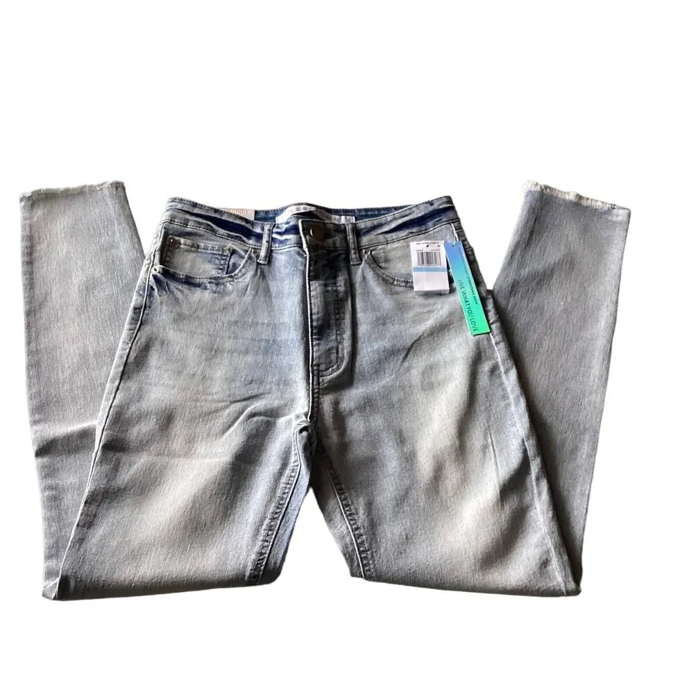 Tinseltown Womens Blue Jeans Mid Rise Skinny Washed 5-27 - Image 2