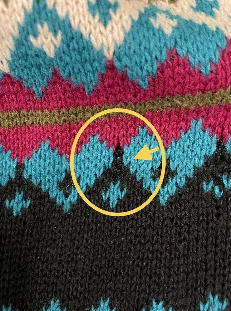 Vintage Pasta Ramie Cotton Aztec Knit Sweater Multicolor Size Medium FLAW - Image 10