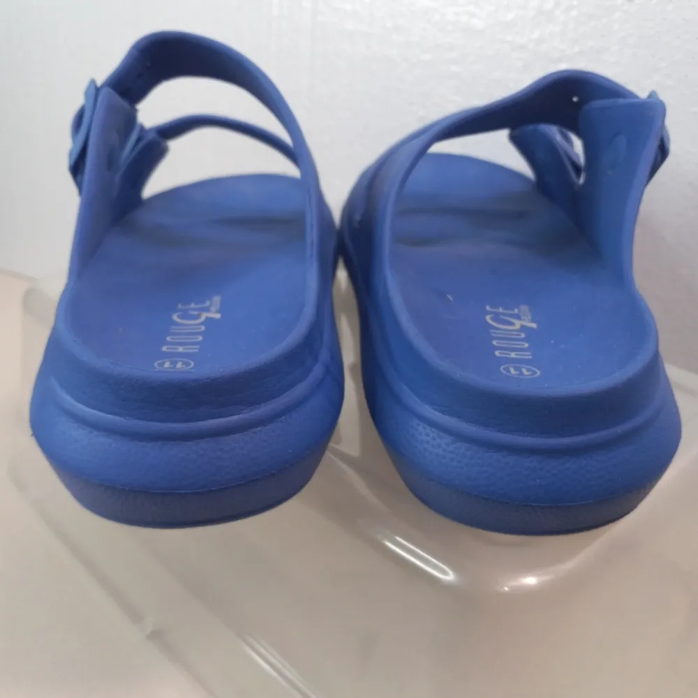 Helium Rouge 11 Foam Buckle 2-Strap Blue Sandal Shoes - Image 8