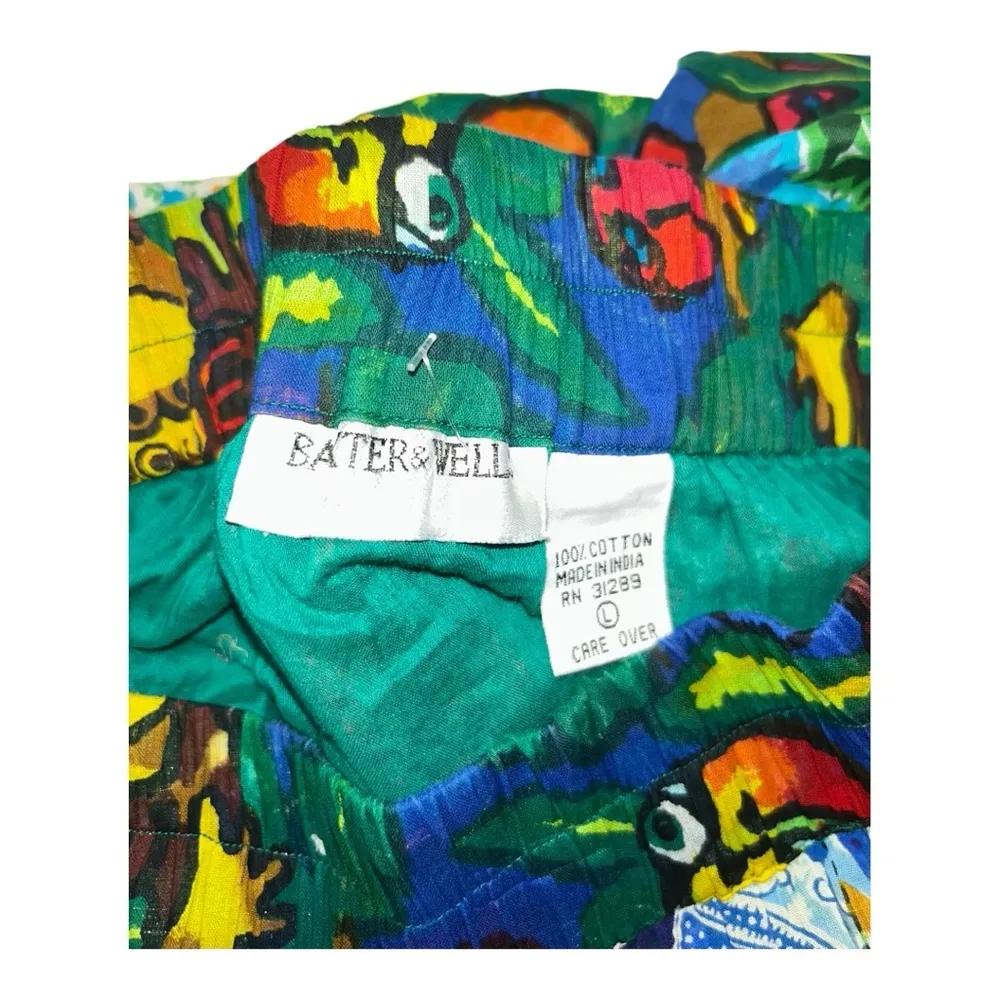 BATER & WELL Patchwork Skirt Boho Whimsical Fairycore Hippie Festival Gypsy L Green Size L - Image 3