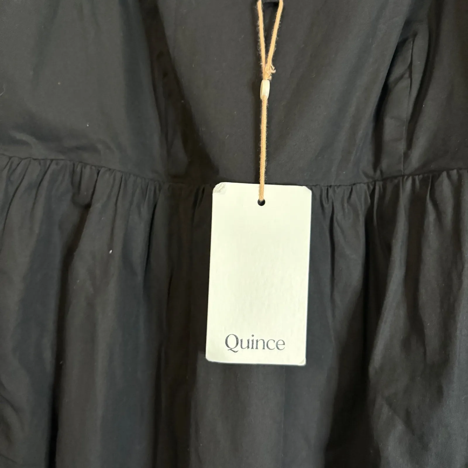 Quince Organic Cotton Sleeveless Maxi Dress Black‎ XS V-Neck Summer Casual - Image 6