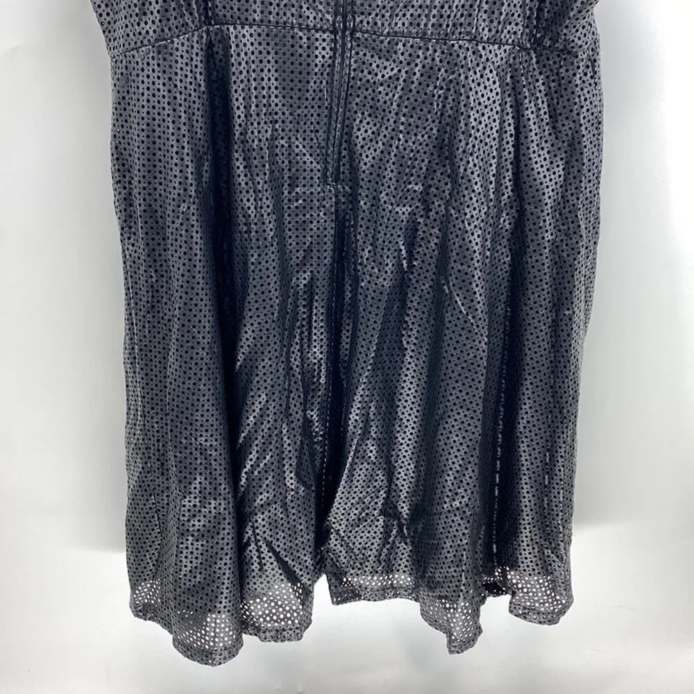 Torrid faux leather vegan leather laser cut skater dress black above the knee - Image 11