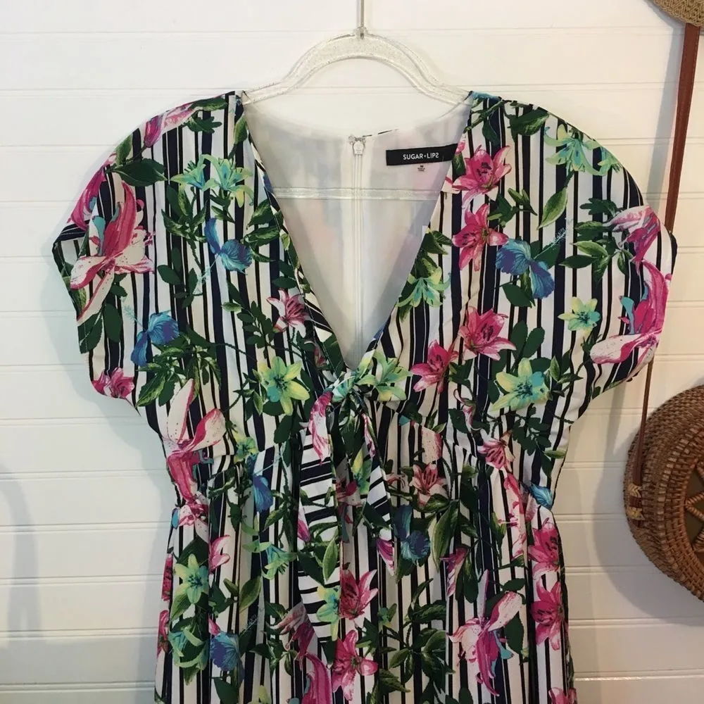 NEW Sugar + Lips Tropical Striped Midi Dress​ - Image 2