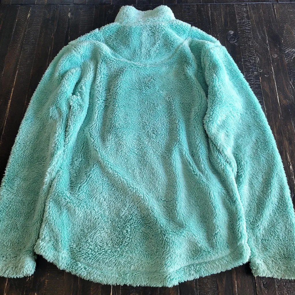 Sherpa Pullover In Aqua By Lauren James Women's Size S - Image 2