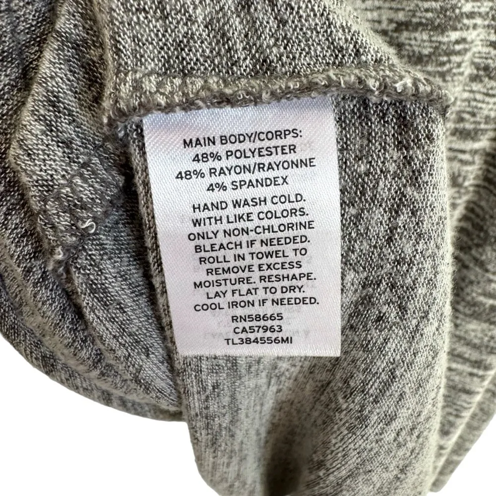 Leith Ruched Wrap Front Tank Midi Dress V-neck Sleeveless Grey Soft Casual XXS - Image 6