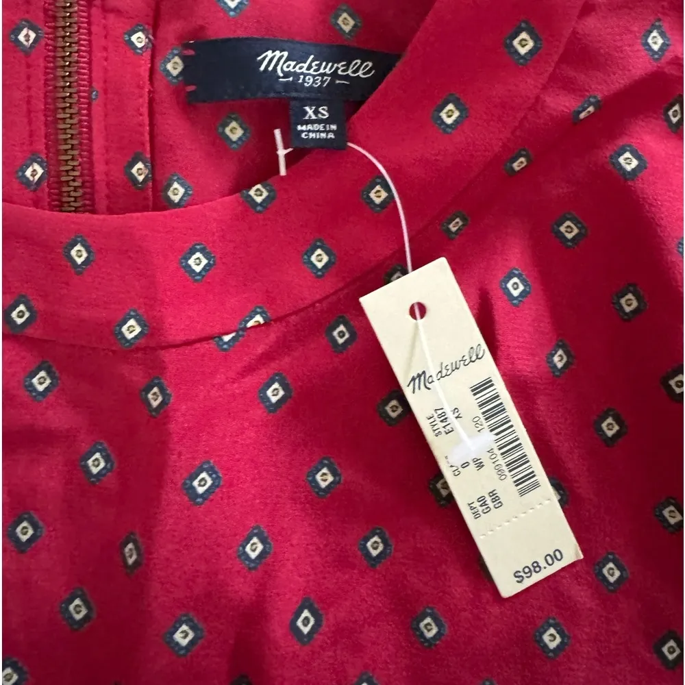 Madewell Silk Refined Tee in Foulard Dot Diamond Boxy Short Sleeve Shirt - Image 5