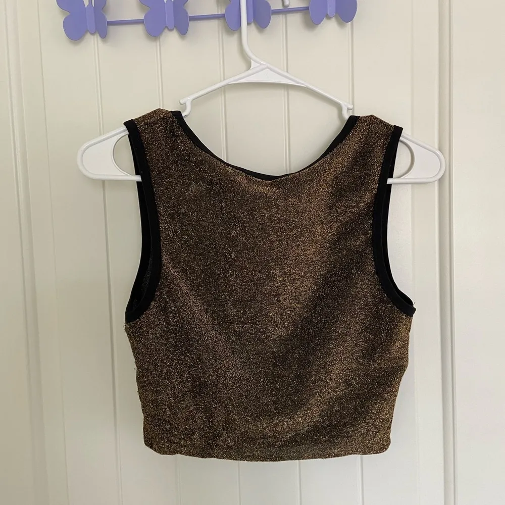 NWT | Livi women’s gold sparkly‎ tank top — medium Black - Image 5