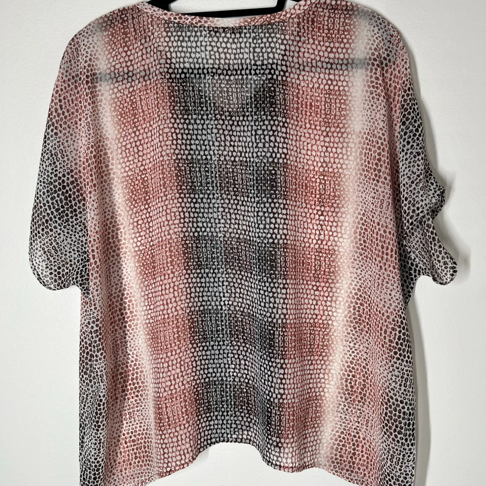 Cabi 240 Blouse Sheer Brown Beige Tan Cover Up‎ Tee Size Small - Image 4