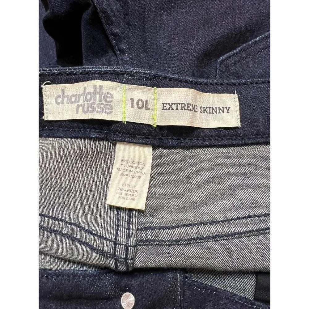 Charlotte Russe Dark Wash Jeans Extreme Skinny Size 10L NWOT - Image 4