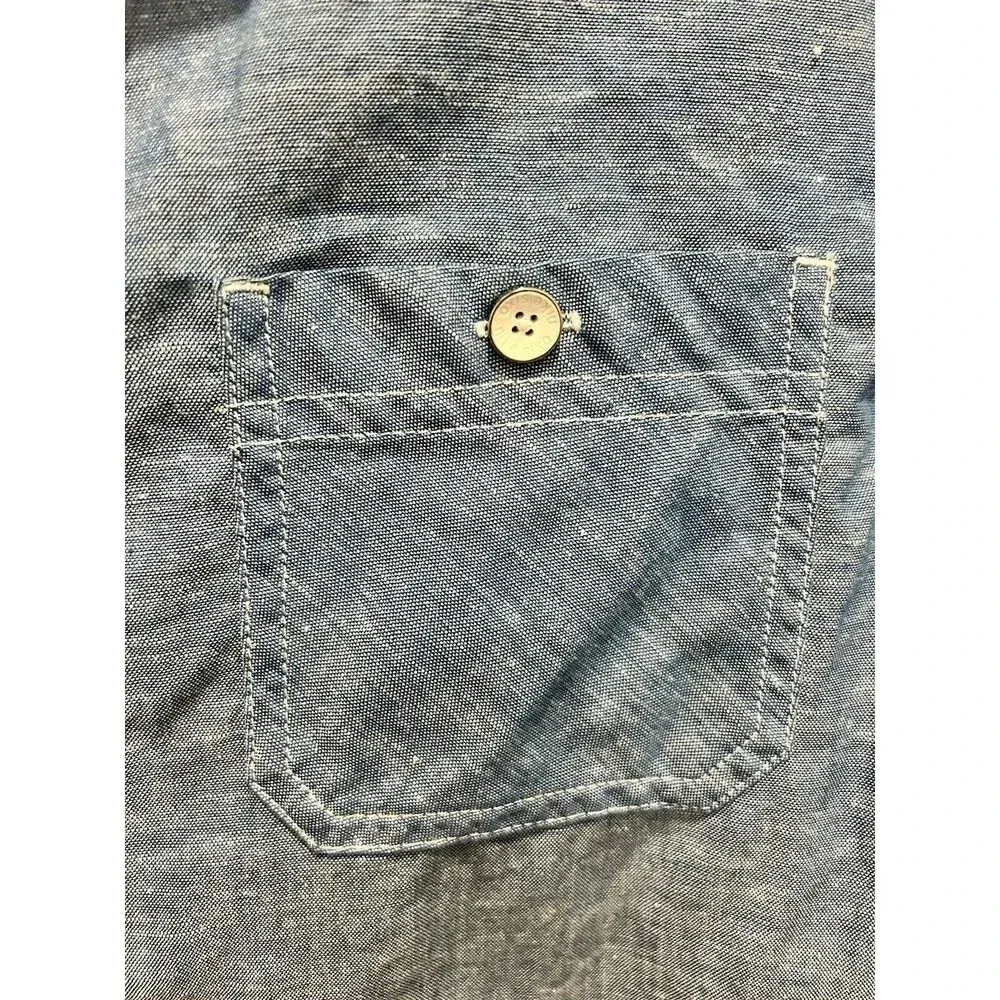 Nike‎ 6.0 Women's Size Large Blue Button Up Shirt Organic Cotton Linen Blend - Image 4