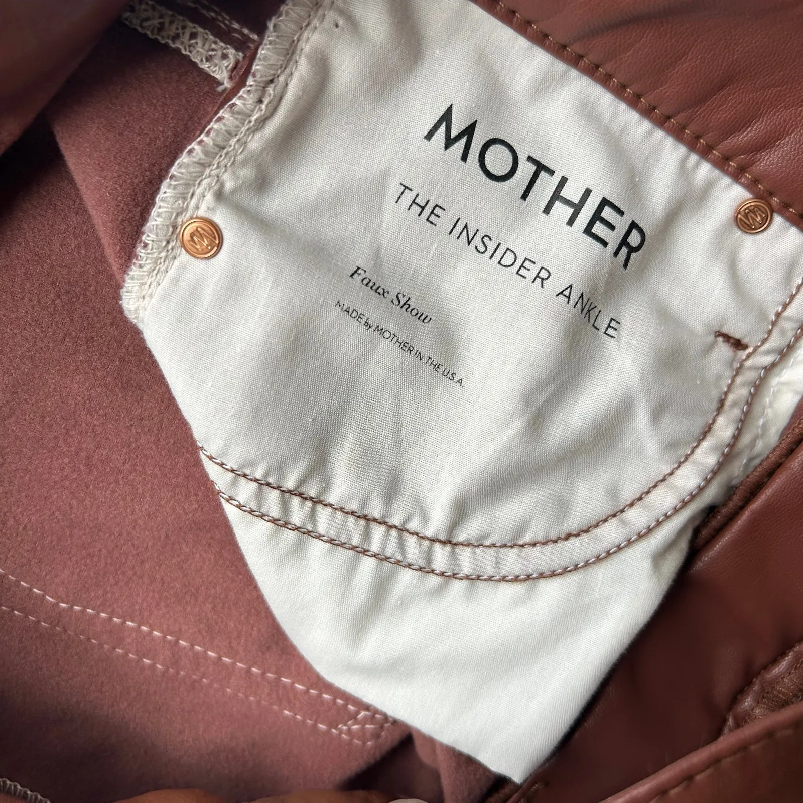 Mother The Insider Ankle Faux Leather Cropped Pants In Faux Show Size 29 - Image 13