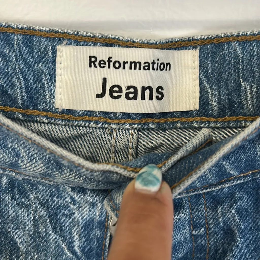 Reformation Cynthia Shadow High Rise Long Jeans - Image 8