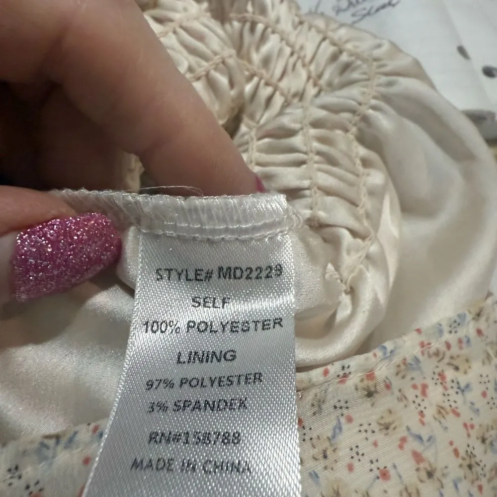 Mabel size small beige floral dress - Image 7