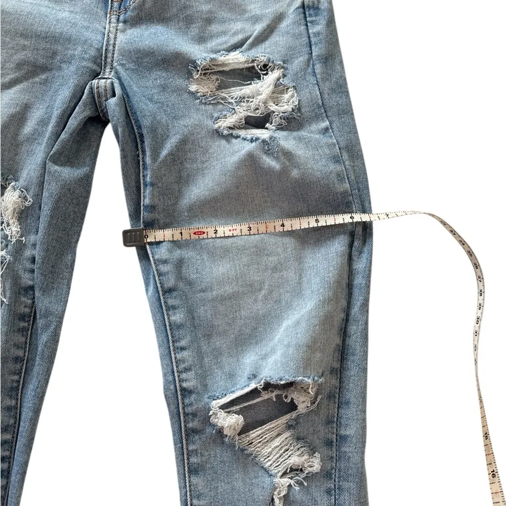 American Eagle High-Rise Distressed Light Wash Skinny Jeans Womens Size 00 Short - Image 6