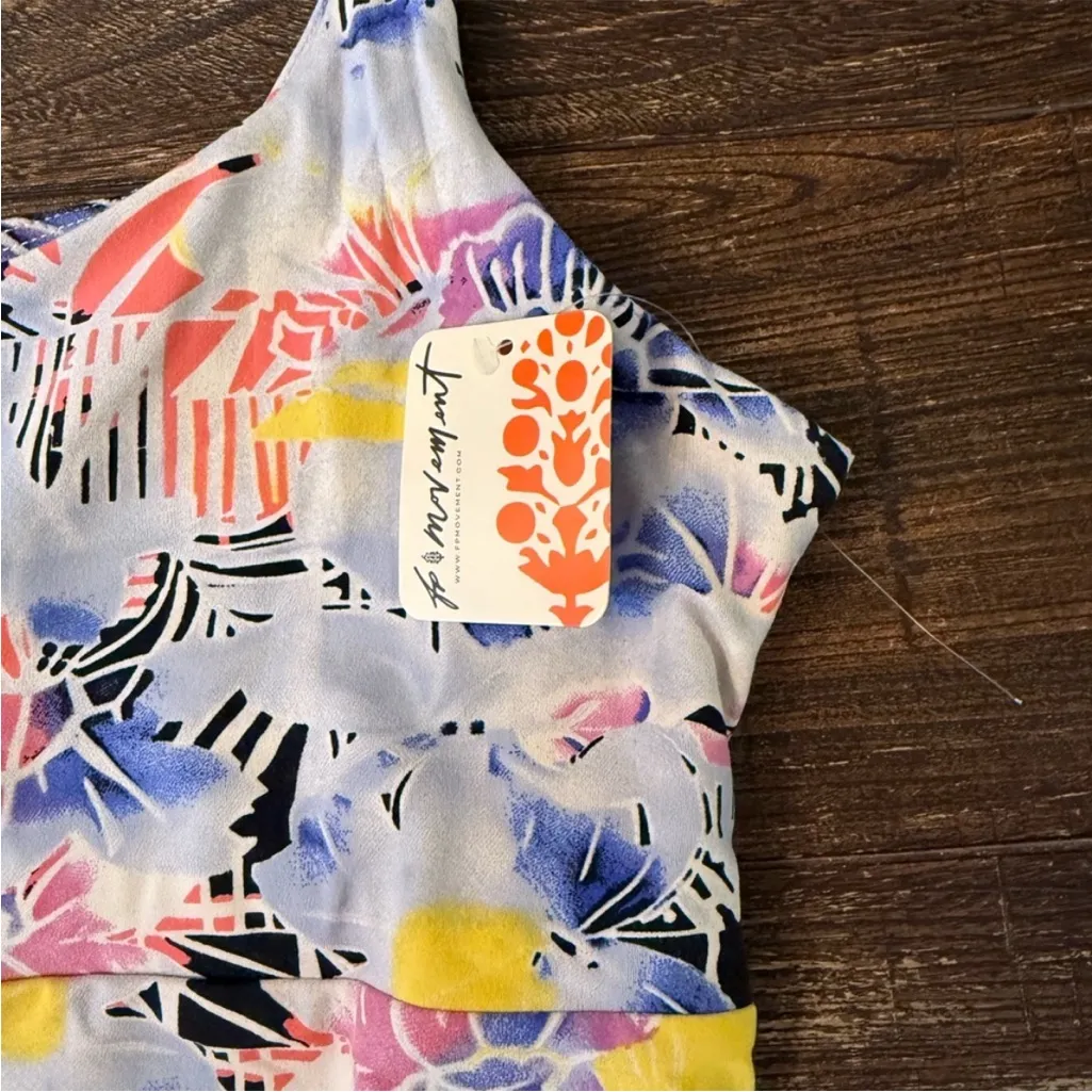 Nwt Free People FP Movement Never Better Long Tank Mystic Floral Combo Size S White - Image 7