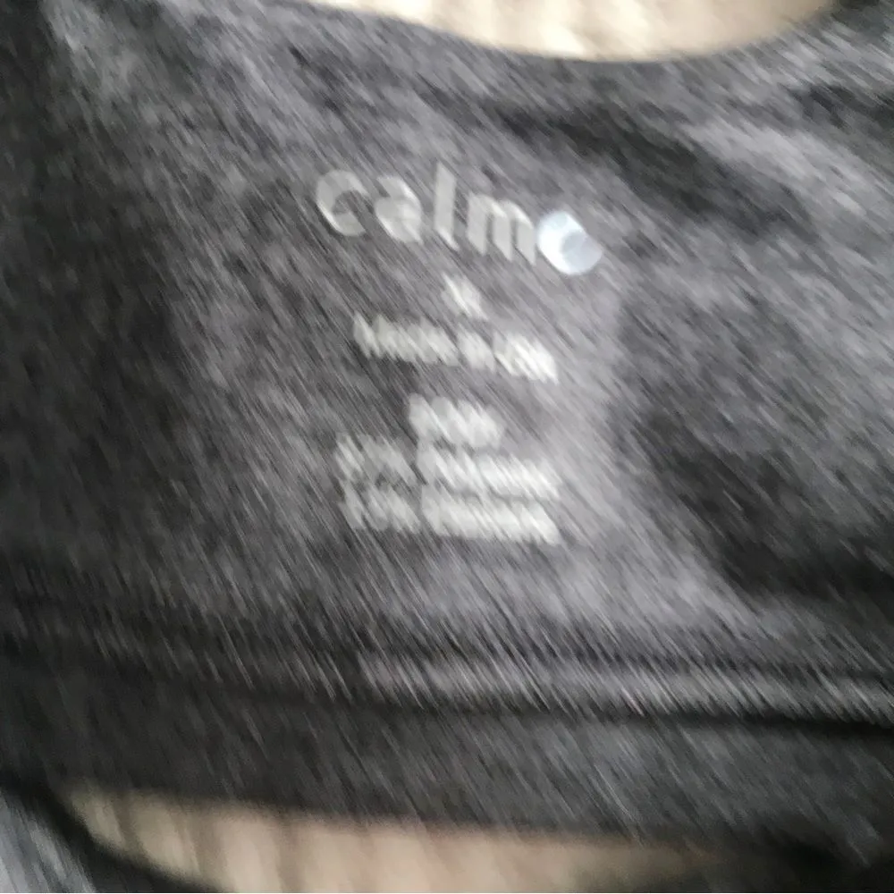 CALME Johnny Was Ease Cross Back Sports Bra Strappy Dark‎ Gray Size XL New NWT - Image 5