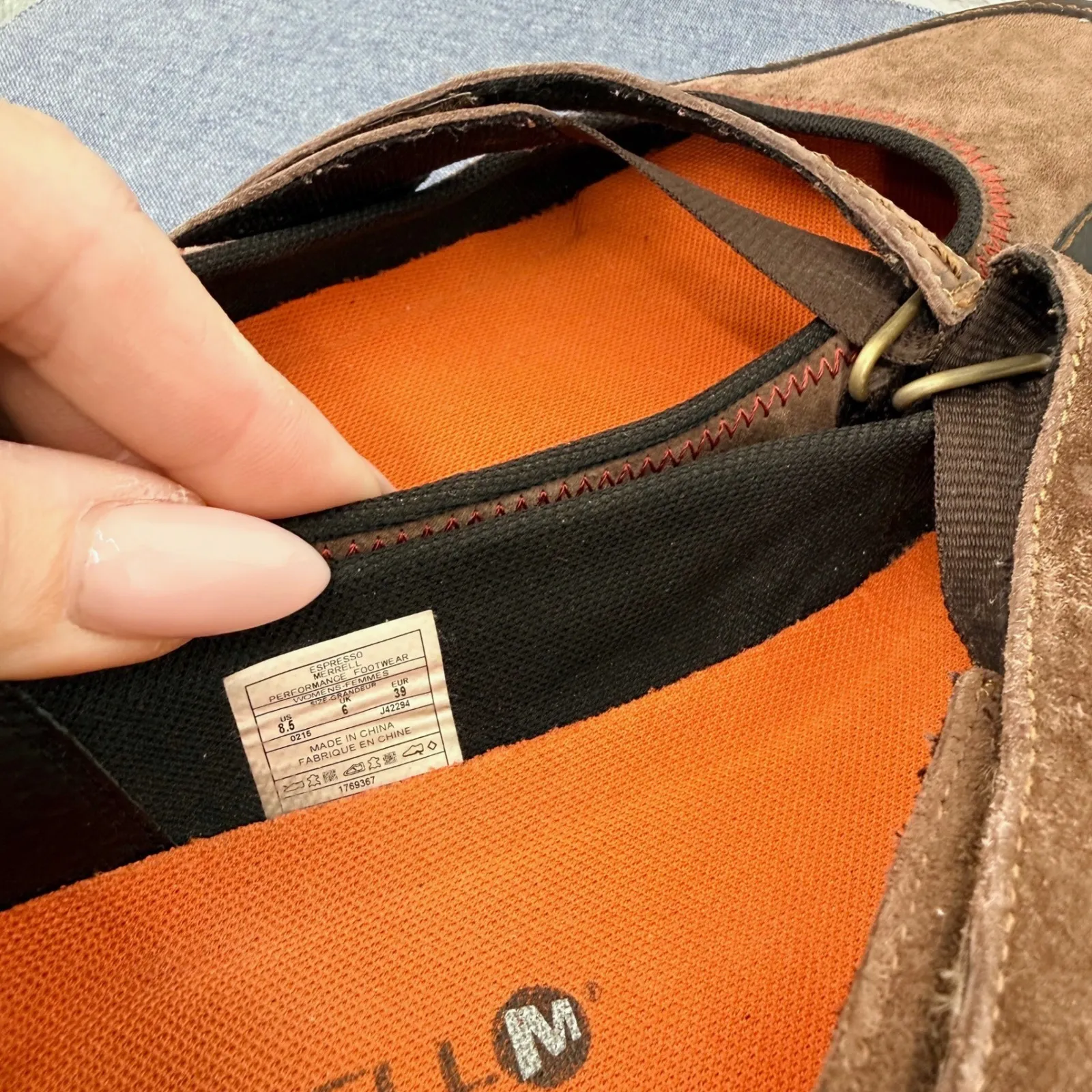 Merrell Albany Women's 8.5 Brown Suede Mary Jane Style Outdoor Comfort Shoes - Image 3