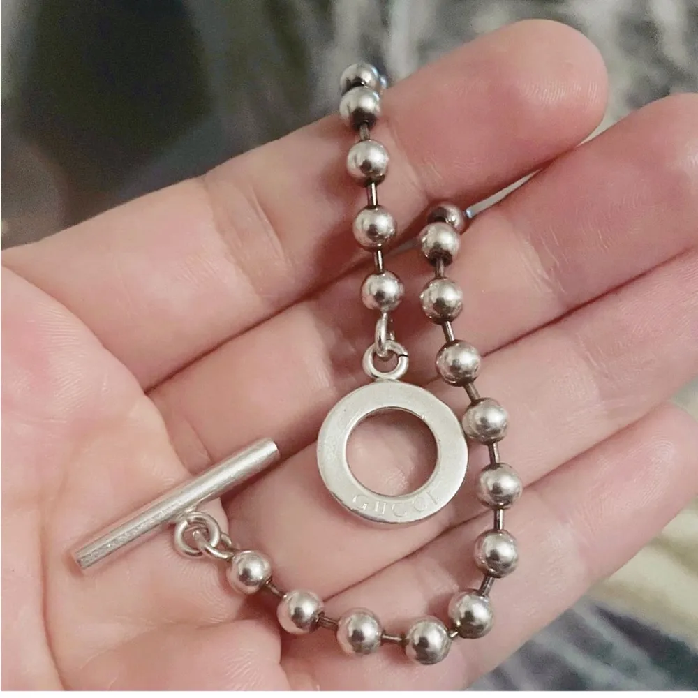 Authentic Gucci Rare Vintage Ball Chain / Toggle Charm Bracelet - Image 7
