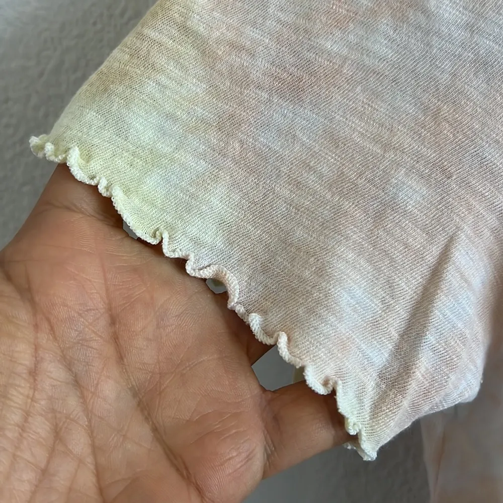 American Eagle Tie Dye Knot Front Lettuce Edge Top Tee Blouse XS - Image 4