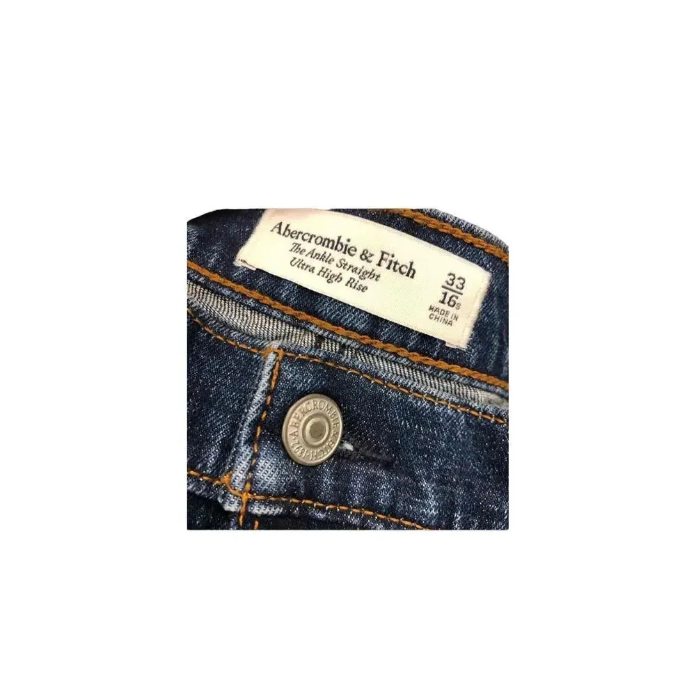 NWT Abercrombie & Fitch The Ankle‎ Straight ultra High Rise Size 33/16S - Image 10