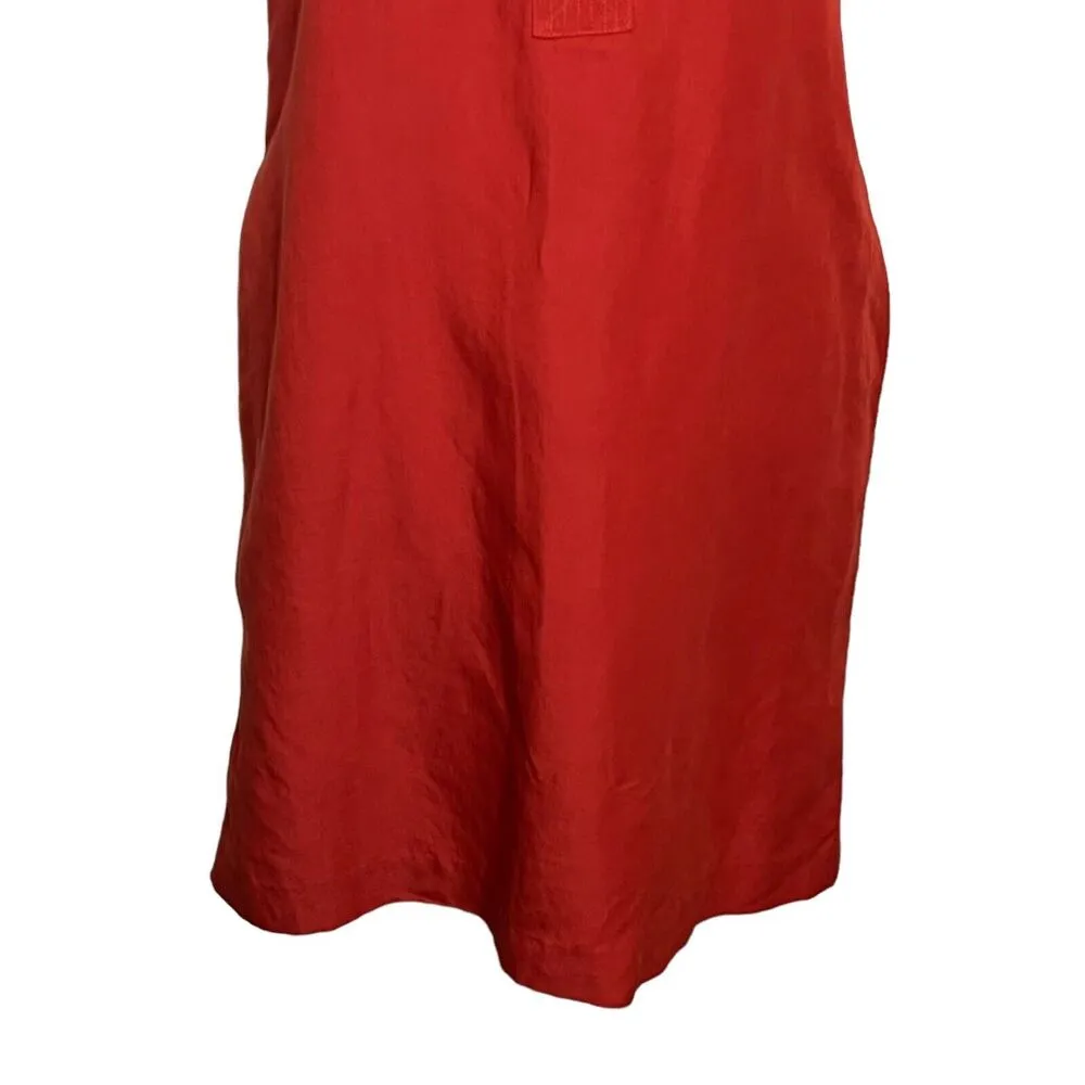A.P.C. Short Sleeve Mini Dress Shift Red Orange Linen Cotton Size EU 38 US M Size M - Image 3
