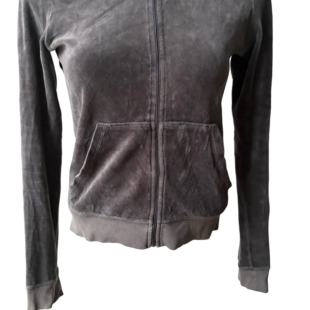 Juicy Couture J2K Gray Velour Track Jacket, Sz M - Image 9