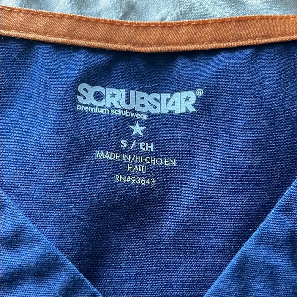Scrubstar Blue V-Neck Short Sleeve Relaxed Top - Image 2